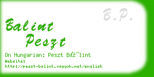 balint peszt business card
